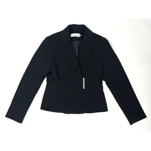 Calvin Klein Blazer Jacket Women's Size 2 Black Business Long Sleeve